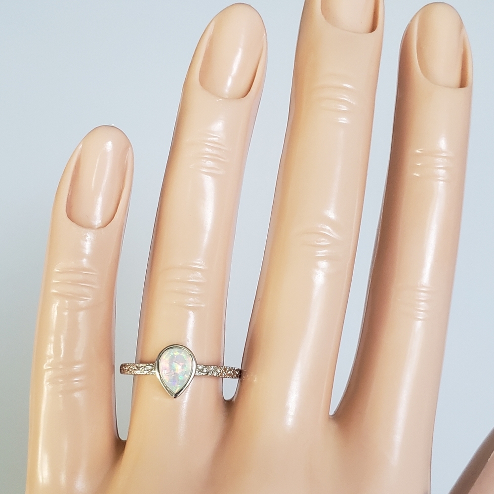 18k Over Sterling Opal Ring - Picture 4 of 8